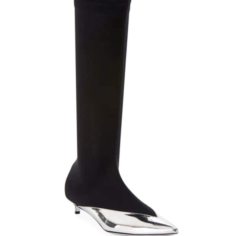 Givenchy Black and Silver Sock Boots 38.5